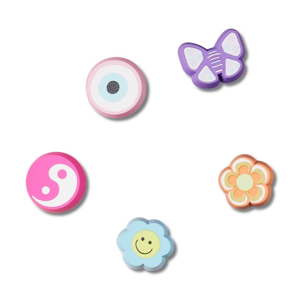Crocs Unisex's Nostalgia Girly Eraser 5 Pack Shoe Charms, One Size