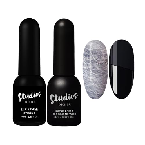Didier Lab Strong Base y Top Coat Semipermanente para Pintauñas Semipermanentes - Kit Esmalte Semipermanente para Uñas - LED UV Top Coat y Base Coat para Gel Uñas - Kit Uñas Semipermanentes 2pcs
