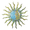 dreamskip Large Metal Sun Wall Decor Outdoor, 27 Inch Sun and Moon Decor Metal Wall Art, 3D Sun Wall Decor for Patio Garden Yard Fence Bedroom Living Room Decoration