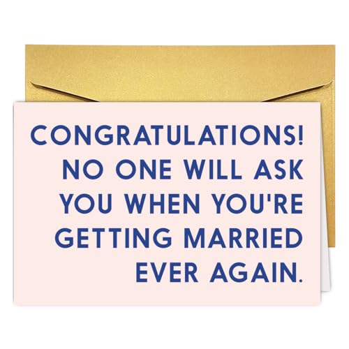 Funny Wedding Card for Him Her, Humorous Engagement Card For Friends Bestie Sister, Hilarious...