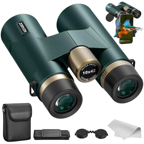 10x42 HD Binoculars for Adults, BAK4 Prism for Bird Watching & Cruise