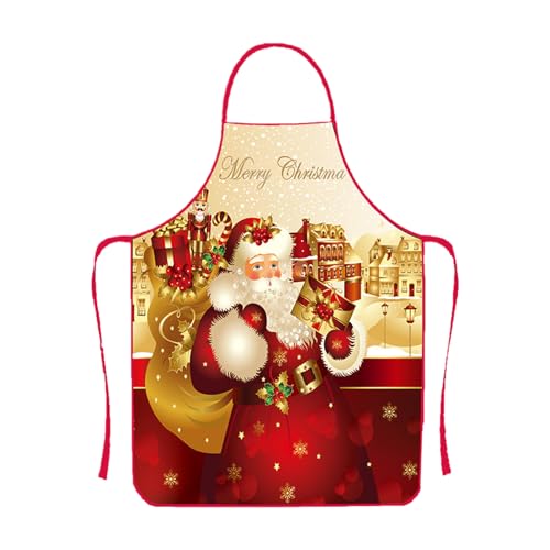 Ahuuen Aventais de Natal divertidos | Peto de Chef impermeável | avental para festas | para homens mulheres esposa marido família forno jardinagem costura churrasco casa grelha, Estilo 3