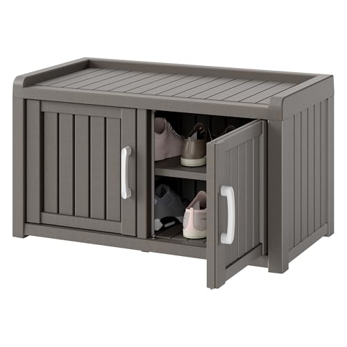 KAMABOKO Waterproof Shoe Storage Cabinet with Barn Doors