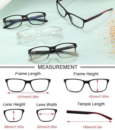 Image of Blue Light Blocking Reading Glasses for Men,4 Pack Stylish Computer 3.75 Readers with Spring Hinges,Anti Glare /Eye Strain Filter UV Ray Magnigying Reader Eyeglasses,+3.75 Magnification Strength