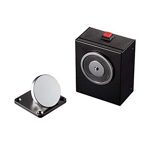 UHPPOTE Electromagnetic Door Holder Anti-Residual Magnetism 110lb Holding Force with Release Button - Wall Mount