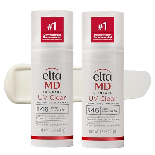 EltaMD UV Clear Face Sunscreen SPF 46, Oil Free for Face with Zinc Oxide, Dermatologist Recommended...