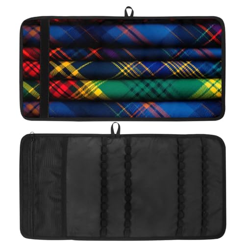 Astuccio estetico astuccio motivo scozzese e piccolo classico verde viola