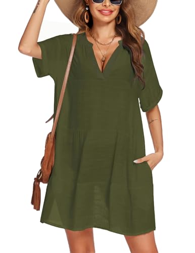 Bikini beach swimwear cover up sexy con bolsillos útiles