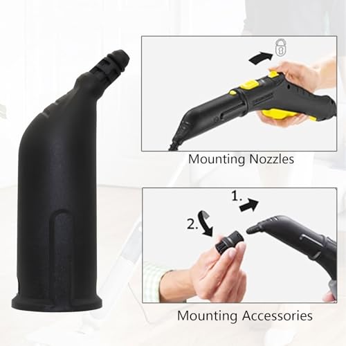 12 Stück Dampfreiniger Zubehör für Kärcher SC4, Dampfreiniger Sätze für Easyfix SC1 SC2 SC3 SC4 SC5 CTK10 CTK20 Zubehör, 5 Rundbürste, 2 Flachbürste, Gebogene Düse, 3 Mikrofasertücher, Scraper Nozzle