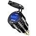 Produktbild 45W PD USB Din Hella Steckdose für BMW Motorrad, 18W QC 3.0 Zigarettenanzünder USB Adapter USB C Einbau Buchse Mit Schalter & LED Volmeter für 12V-24V Ducati Triumph KTM Motorrad Boot LKW Wohnwagen