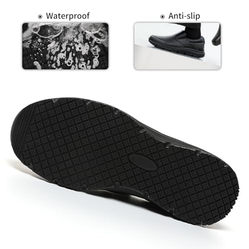 Black Casual Mens Slip On Loafers, Walking Comfortable & Light-Weight Leather Non Slip Shoes for Men3