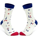 Chaussettes Unisexe Rigolotes Humour Coton Femme Fantaisie Cadeau Créatif,Un Original Pour Anniversaire Fêtes Designs Tendance (FR/ES, Numérique, 38, 44, Taille normale, Taille normale, A-French Flag)