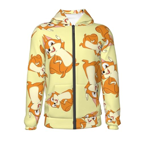 Cartoon Squirrel Kids Pullover Hoodies Boys Zip Up Sweatshirts Girls Athletic Clothes with Pocket2