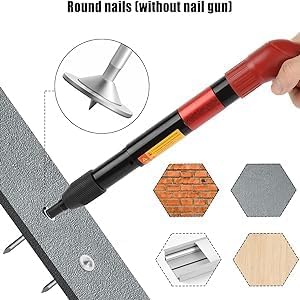 Zipzox Nail Gun Manual Steel Nails, 7.3mm Round Nails Wall Fastening Tool, Nails for Nail Gun Hand-Steel Nail Concrete Ceiling Cable Ducts Fixing Device Nail Gun Parts kit (ONLY... - Image 4