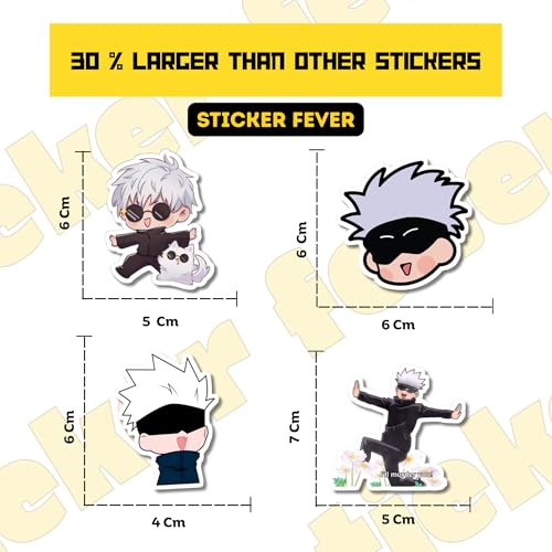 Image of Pack of 15 Cute Stickers for Laptops /Mobiles /Guitar /Journal etc. (Cute Gojo)