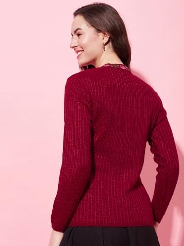 Image of Modeve Women V Neck Ethnic Sweater for Winter||Winterwear||