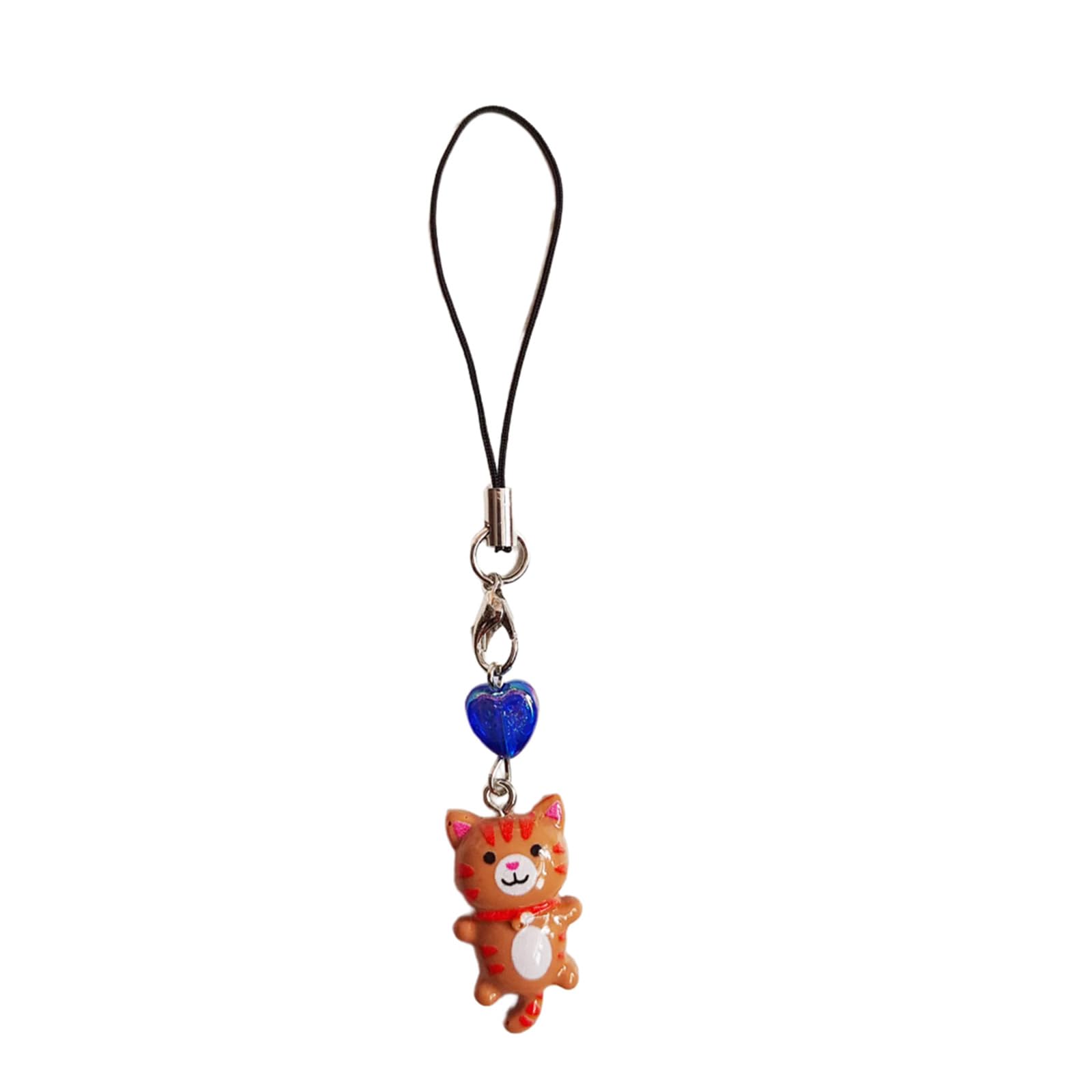 LEIQI Cat Pendant Phone Chain Strap Heart Charm Keychain Phone Lanyard Resin Keyring Bag Backpack Ornament Party