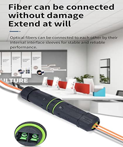 Penglin 2Pcs Lc Optical Fiber Waterproof Connector,Lc To Lc Fiber Optic Cable Coupler Singlemode Duplex Waterproof Fiber Optic Panel Adapter #TOP2