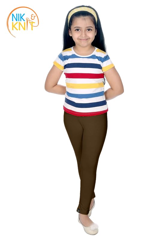 Image of NIK & KNIT Premium Stretchable Plain Leggings for Girls /Kids | Combo Bottom Wear (Top /T-Shirt NOT Included)