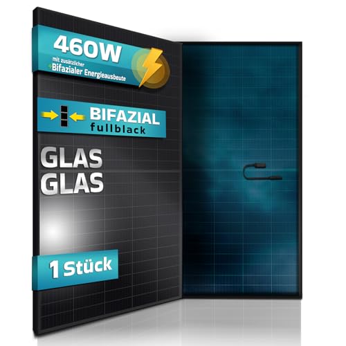 SUNNIVA® Solarmodul 460 W FULL BLACK Bifazial Glas/Glas PV Modul Solarpanel - PMax 460W...