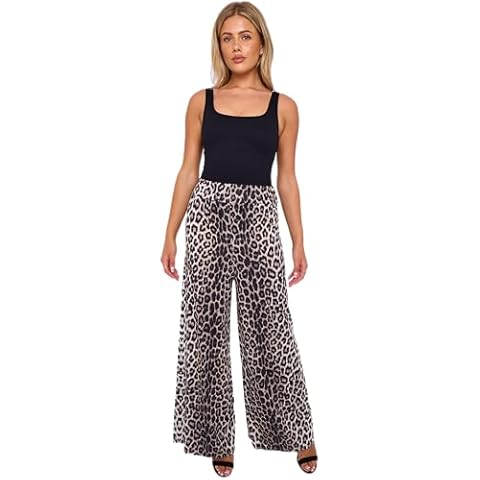 STAR FASHION Ladies Leopard Print Palazzo Trousers Cover