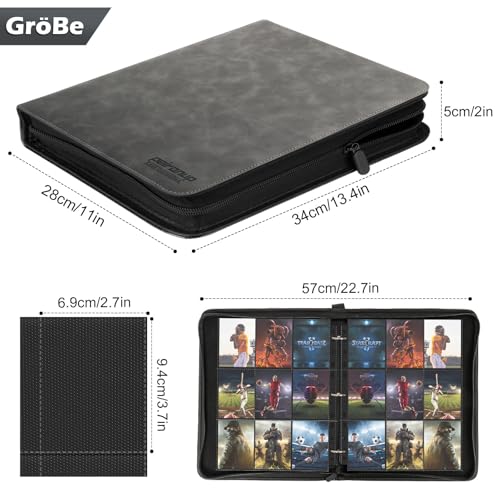 Trading Card Album, 540 Cards Scrapbook with Zip, 30 Pages Portable Waterproof Cards Book Large Compatible with Sports Cards - Image 2