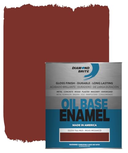 Diamond Brite Oil-Based Enamel Paint, Tile Red, 1 Quart, 32250-2