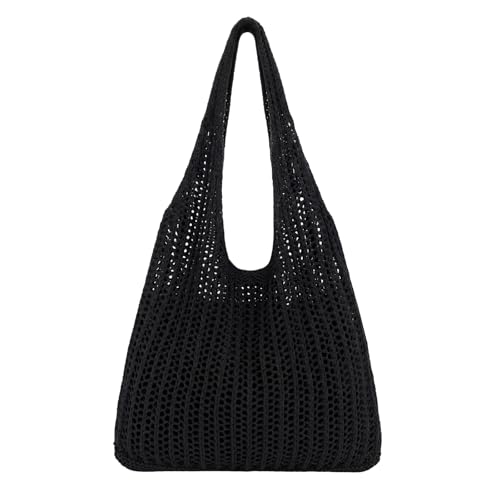 Image of XZQTIVE Crochet Tote Bag for Women Mesh Beach bag for Summer Vacation Aesthetic Hobo Knit Shoulder Bag