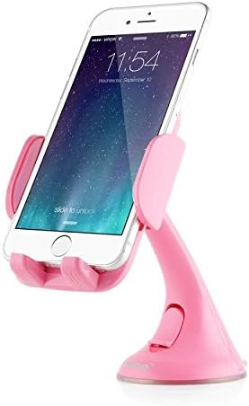 VEO | Adjustable Car Phone Holder / Windscreen Mount for iPhone 6, 6 PLUS, 5, 5S, 5C, iPhone 4, 4S, Samsung Galaxy S6, S5, S4, S3, S2 HTC, BlackBerry, Nokia Lumia and many more Devices - Pink