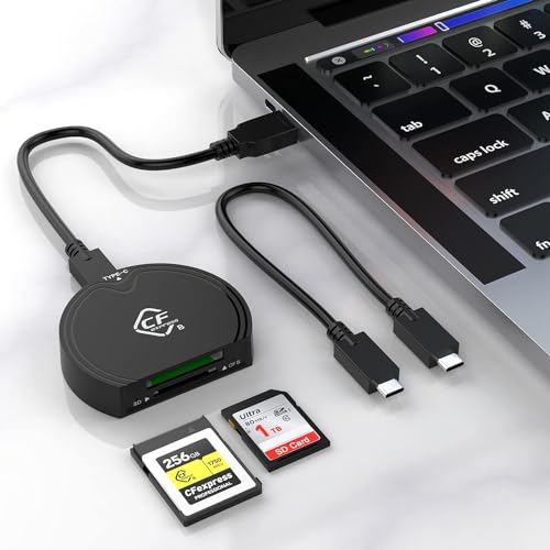 Image of SCALEBEE CFexpress Type B SD 4.0 UHS-II Dual-Slot Memory Card Reader USB 3.2 Gen 2 Simultaneously Reader and Write 2 Card 312MB /s Read Speed USB C to USB C /USB A Cable Windows /Mac /Linux /Android