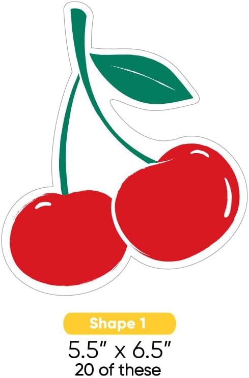 Big Dot of Happiness Cherry Paper Cutout Essentials, Cherry On Top Girl Birthday Party Theme Crafts and DIY Party Decorations, Double-Sided Cherries -Set of 20