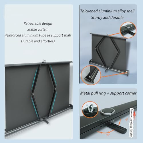 Pantalla manual portátil para proyector 50" 4:3 miniatura 4