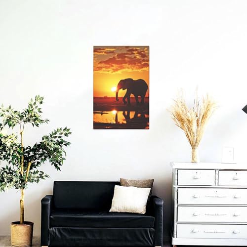 Tableau éléphant sur toile impression HD 30x45 cm déco - 2