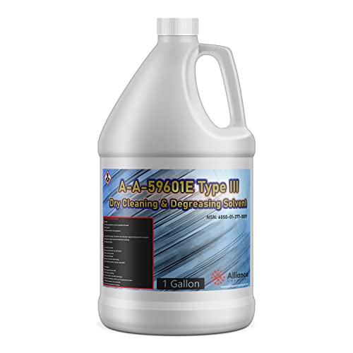 Alliance Chemical A-A-59601E Type III Dry Cleaning & Degreasing Solvent – 1 Gallon – NSN: 6850-01-377-1809 – Naphtha Solvent Properties