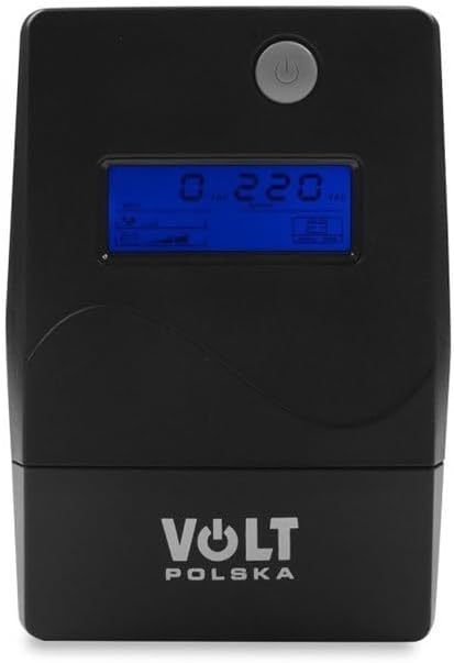 ముందు view of the VOLT Micro UPS 800VA 480W with its LCD display and power button.