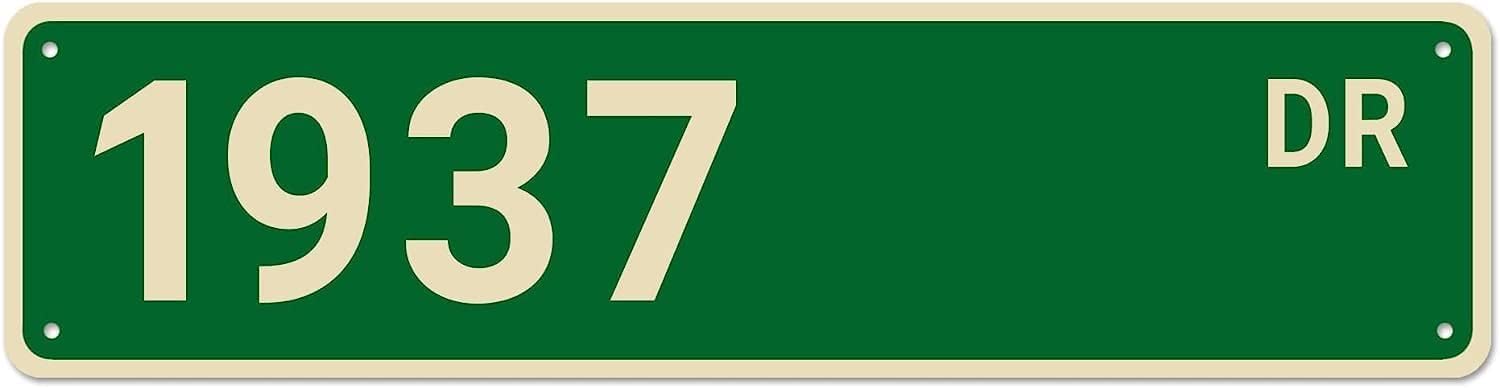 peiyeety Vintage Metal Tin Sign Decorative Wall Art 1937 Dr Themed Street Sign, Rustic Style, Durable Waterproof Rustproof, For Home, Retro Decor, Man Cave, Easy To Mount, 4x16 Inch