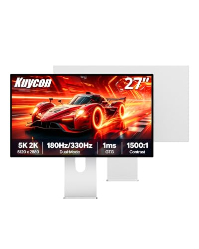 Image of P27Z 27'' 5K Glossy Monitor (Minimalist - with Stand) | Dual Mode Monitor UHD 180Hz / FHD 2K 330Hz, IPS Panel, 10-Bit Color, 99% sRGB, 98% DCI-P3, 218PPI, HDR, 1ms, 1500:1