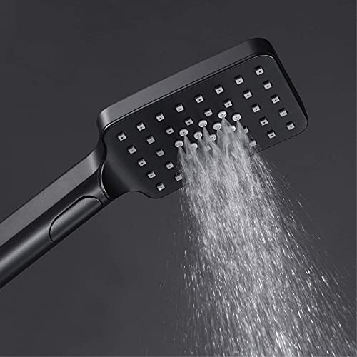 Cabezal de ducha cuadrado mano LaseVe negro ABS miniatura 4