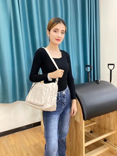 Image of ELDA Purses for Women Pocketbooks Soft PU Leather Ladies Crossbody Purse Multi Pocket Shoulder Bag