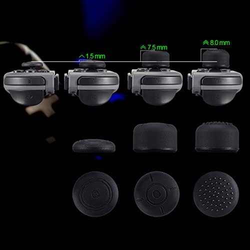 eXtremeRate 3 pary antypoślizgowych czarnych silikonowych przedłużonych uchwytów na kciuk nakładki na kciuk pokrowiec na Switch Joy-Con & Switch OLED Joy con