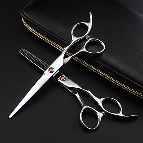 Haarschneideschere, 6 Zoll Professionelle 440C Haarschneideschere Set Schneiden Friseur Haarschnitt Schere Effilierschere Friseurschere,