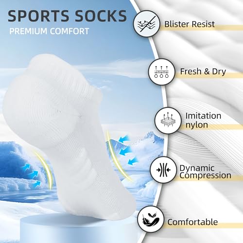 Ankle Socks Men With Heel Tab Cushion Wicking Low Cut Padded Moisture Mens Athletic Socks Size 8-112