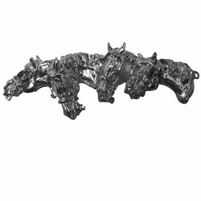 Driving Horses Barrette Cast in Pewter & French Clip