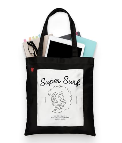 Image of ZORI Black Tote Bag With Pocket Printed Designed Canvas Tote Bags For Women large capacity,Tote bag For Shopping, College, Travel, More Canvas Handbag For Unisex Bag