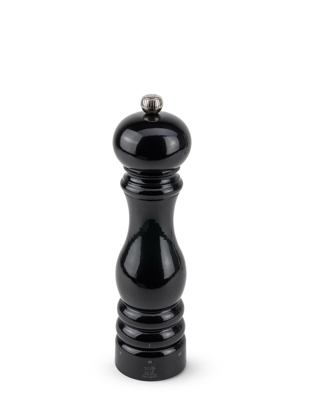 PEUGEOT - Paris u'Select 22 cm Pepper Mill - 6 Predefined Grind Settings - Made With PEFC Certified Wood - Made In France - Black Laquered Colour