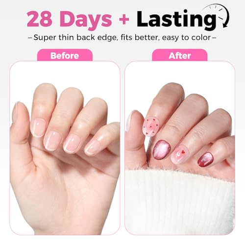Image of UNA GELLA Extra Short Oval Round Nail Tips 312pcs Short Oval Gel Nail Tips