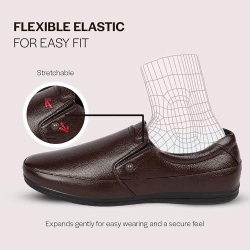 Image of FAUSTO Men's Formal Slip On Shoes for Office Wear | Comfortable Daily Work & Business Meeting Shoes | Professional Formal Footwear for Long Working Hours