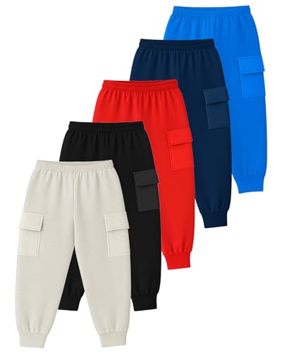Image of Kuchipoo Boys Cargo Joggers - Pack of 5