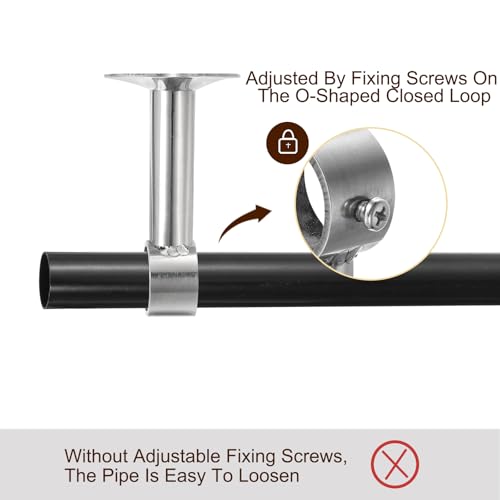 QUARKZMAN 2 Stück Gardinenstange Halterung Handtuchstange vorhangstange für 32mm/1,26 Rohrlänge 300mm/11,81 Edelstahl Deckenhalterung Gardinenstange für Wände Kleiderschrank Gardinenrohr