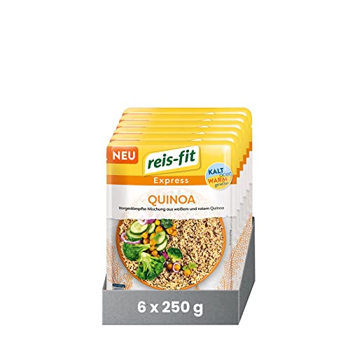 reis-fit Express Quinoa 6x250g vegan & glutenfrei leckerer Quinoa für Mikrowelle oder Pfanne